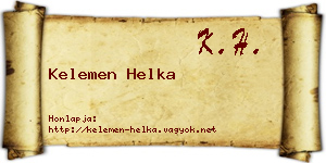 Kelemen Helka névjegykártya
